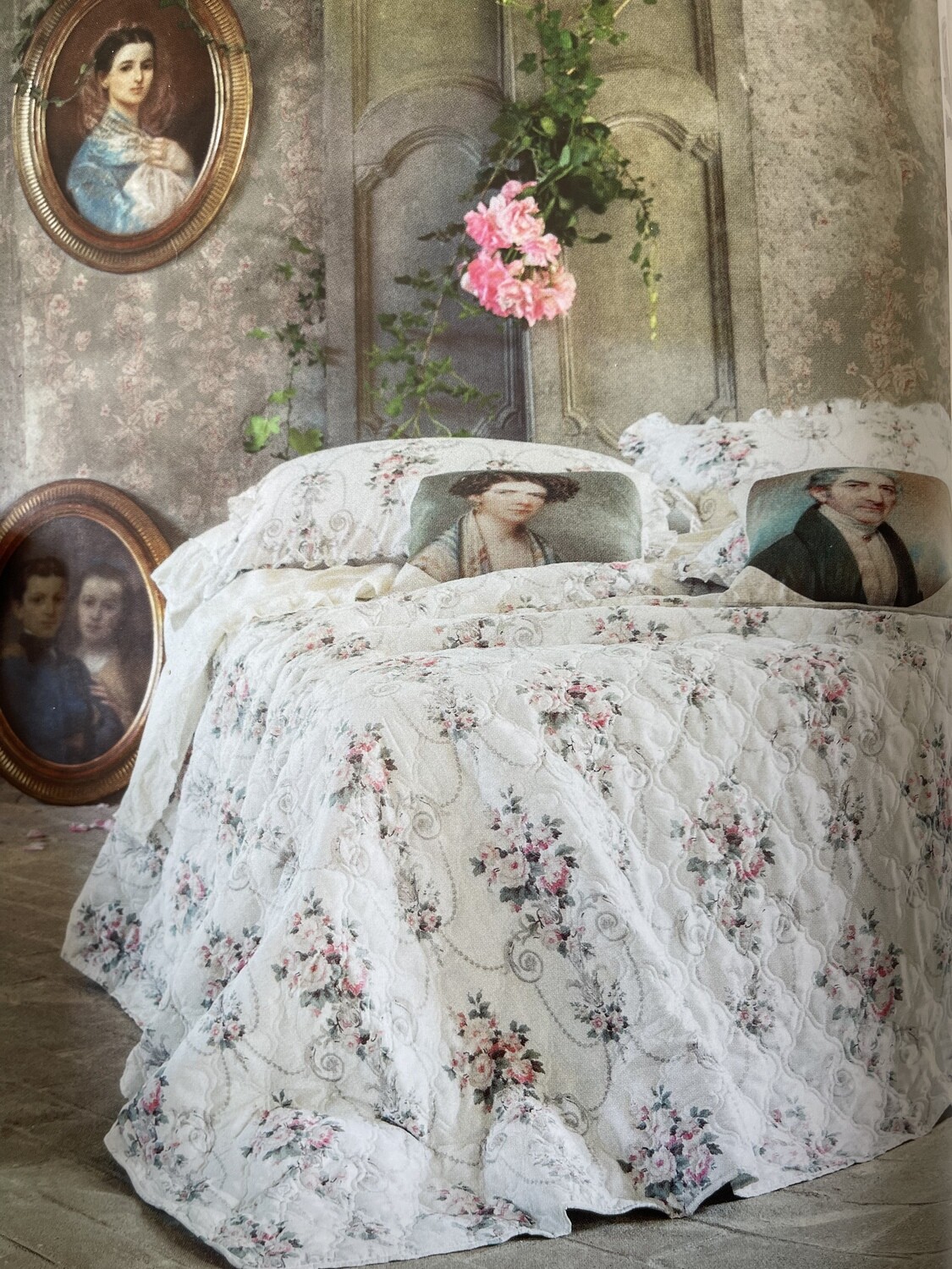 Boutis Vintage Floral Matrimoniale 260x260 Blanc Mariclò