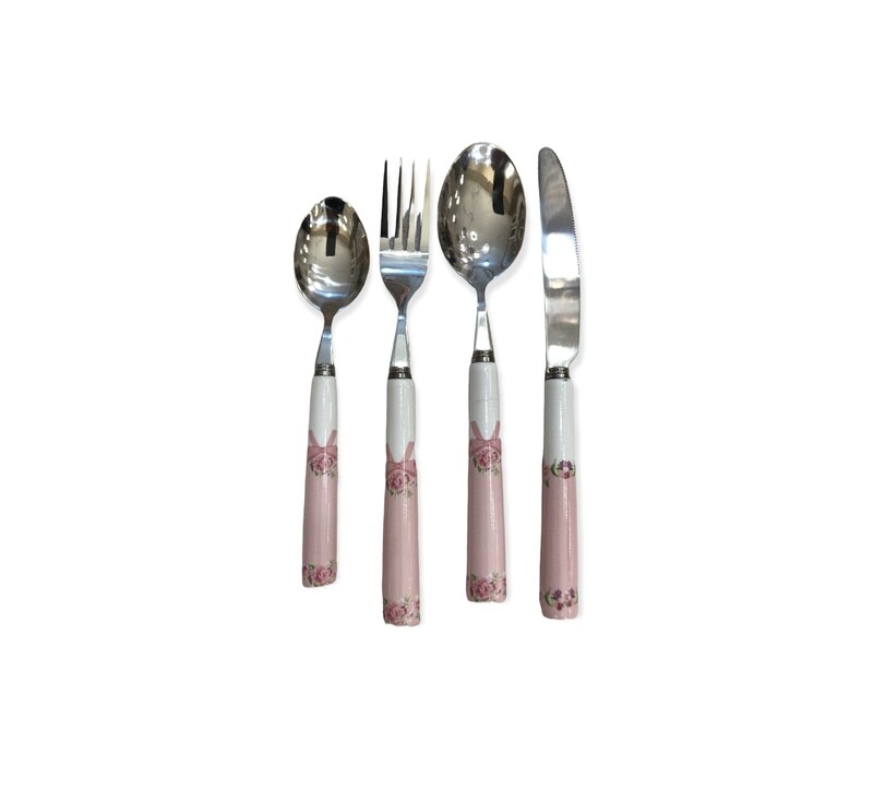 Set Posate 24 pezzi L’Arte di Nacchi Pink Bow in promozione