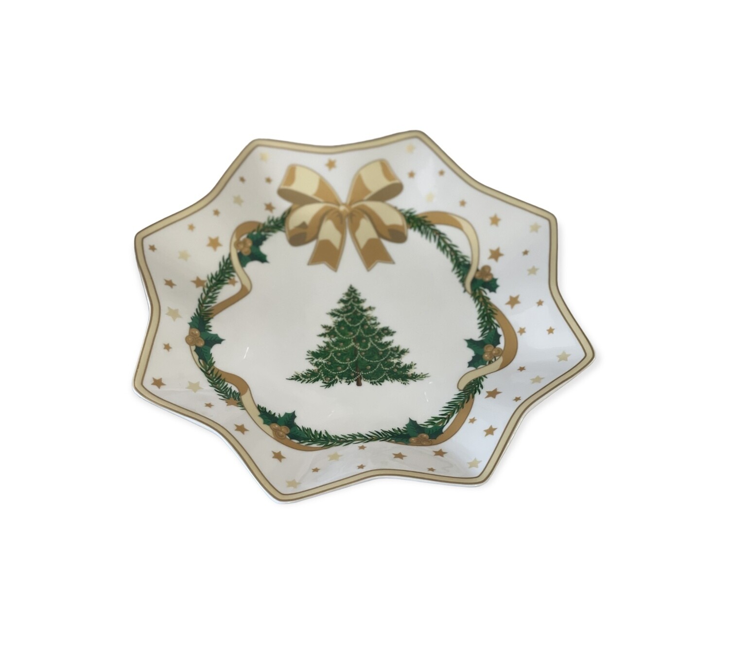 Piatto stella Natale Bianco