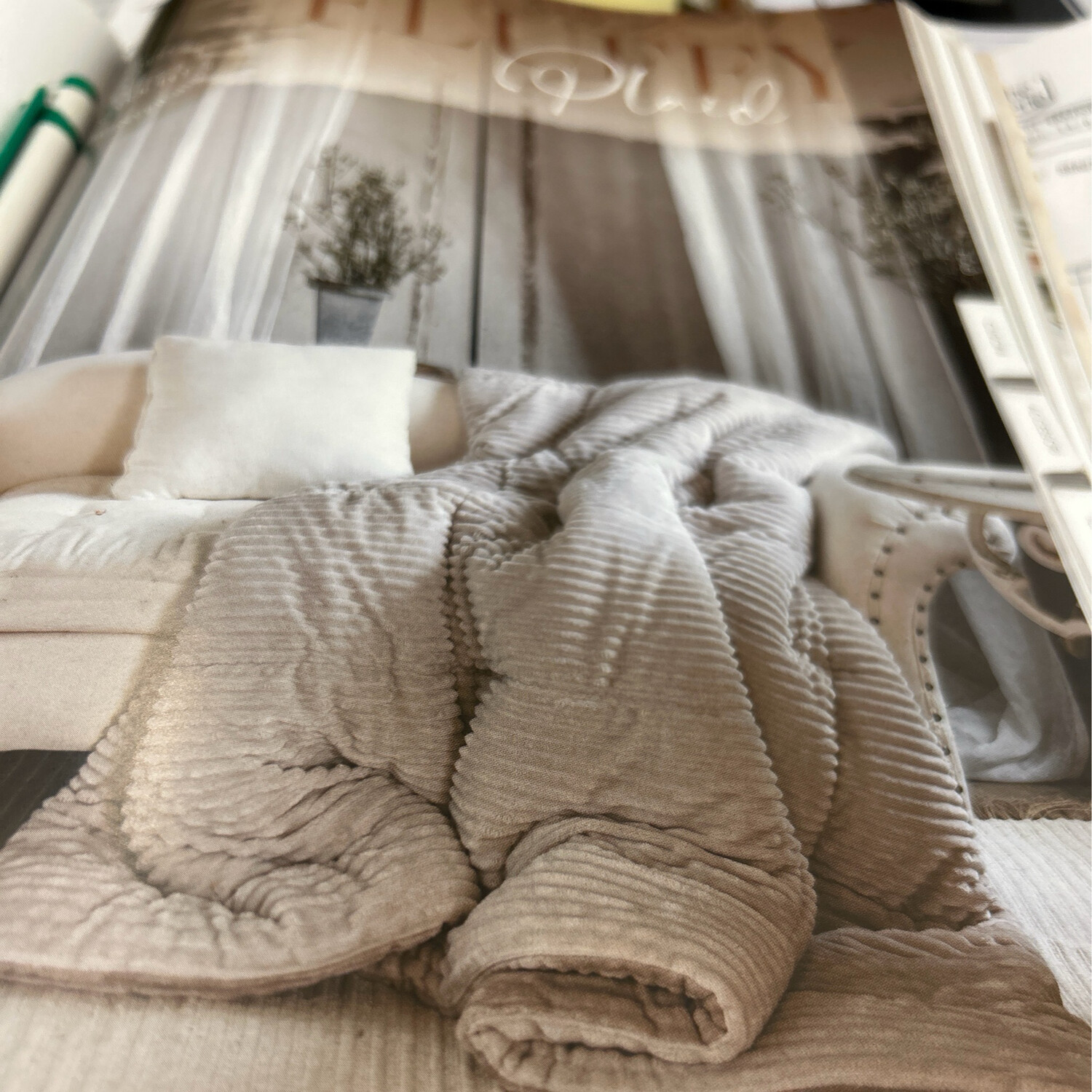 Plaid double face beige-naturale 150x200 linea FLUFFY Blanc Mariclo ‘