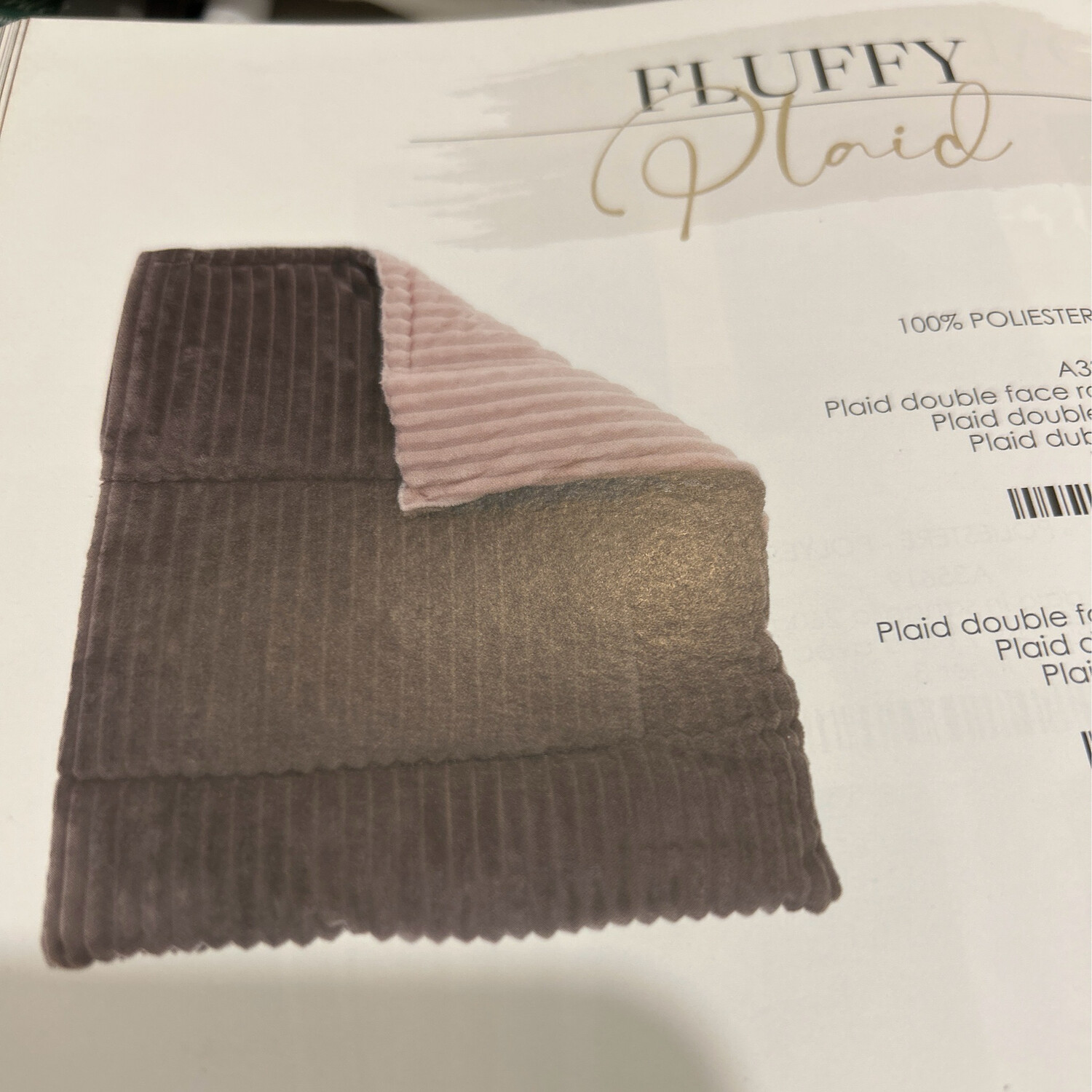 Plaid Doble Face Rosa- Grigio Blanc Mariclo ‘