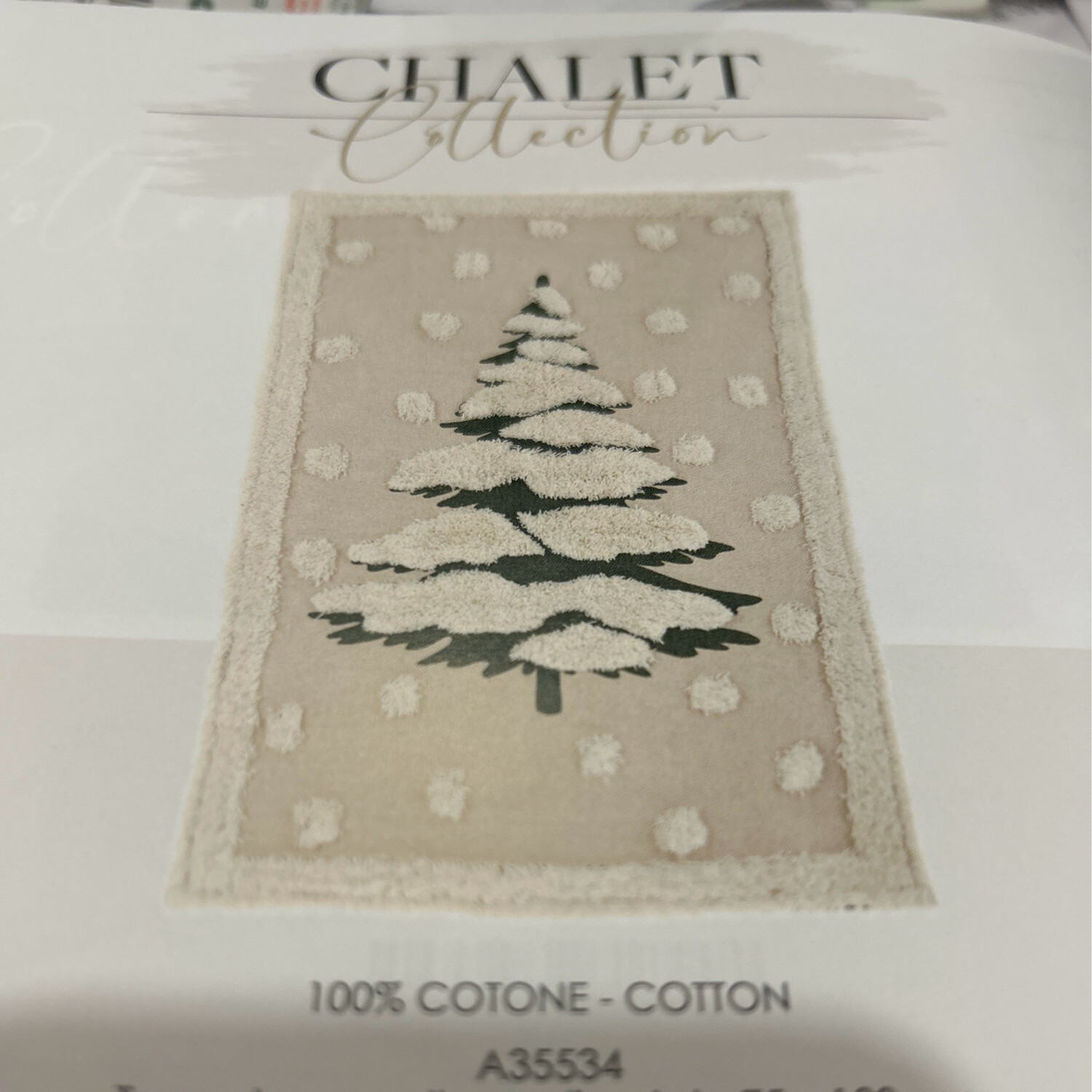 Tappeto 100% cotone con albero di Natale cm75x120 Blanc Mariclo ‘
