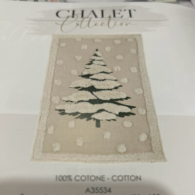 Tappeto 100% cotone con albero di Natale cm75x120 Blanc Mariclo ‘