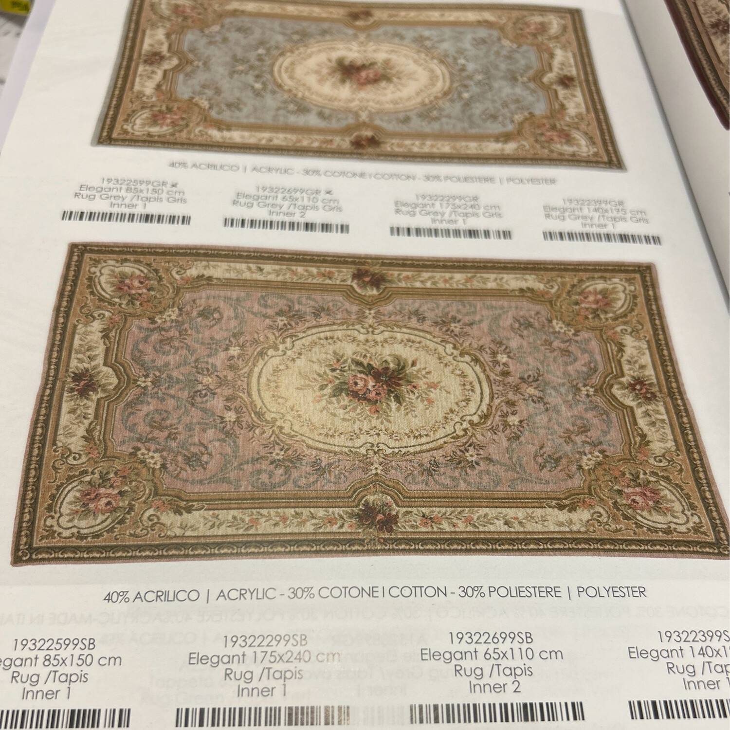 Tappeto di Blanc Mariclo “ Made in Italy cm 65x110 Elegant Collection