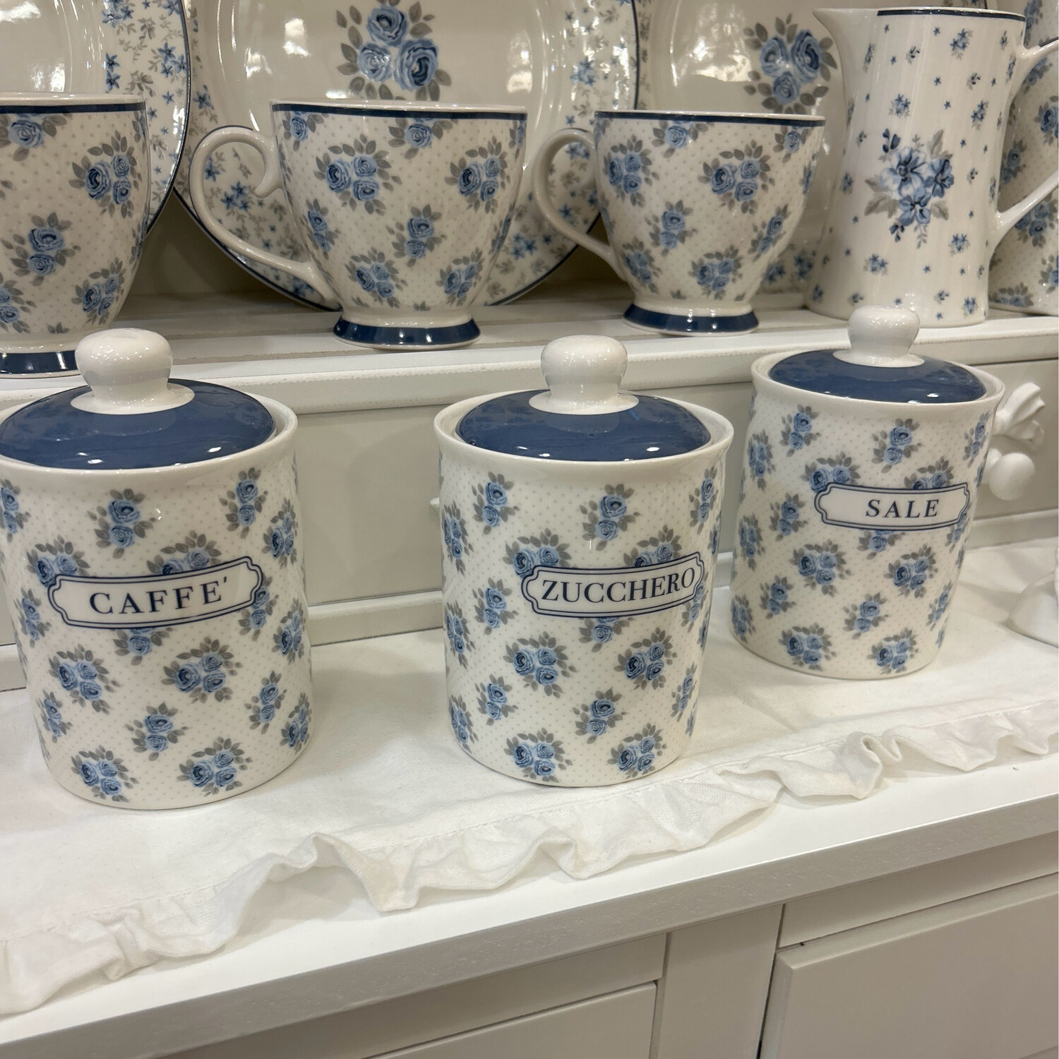 Tris barattoli Linea Blue