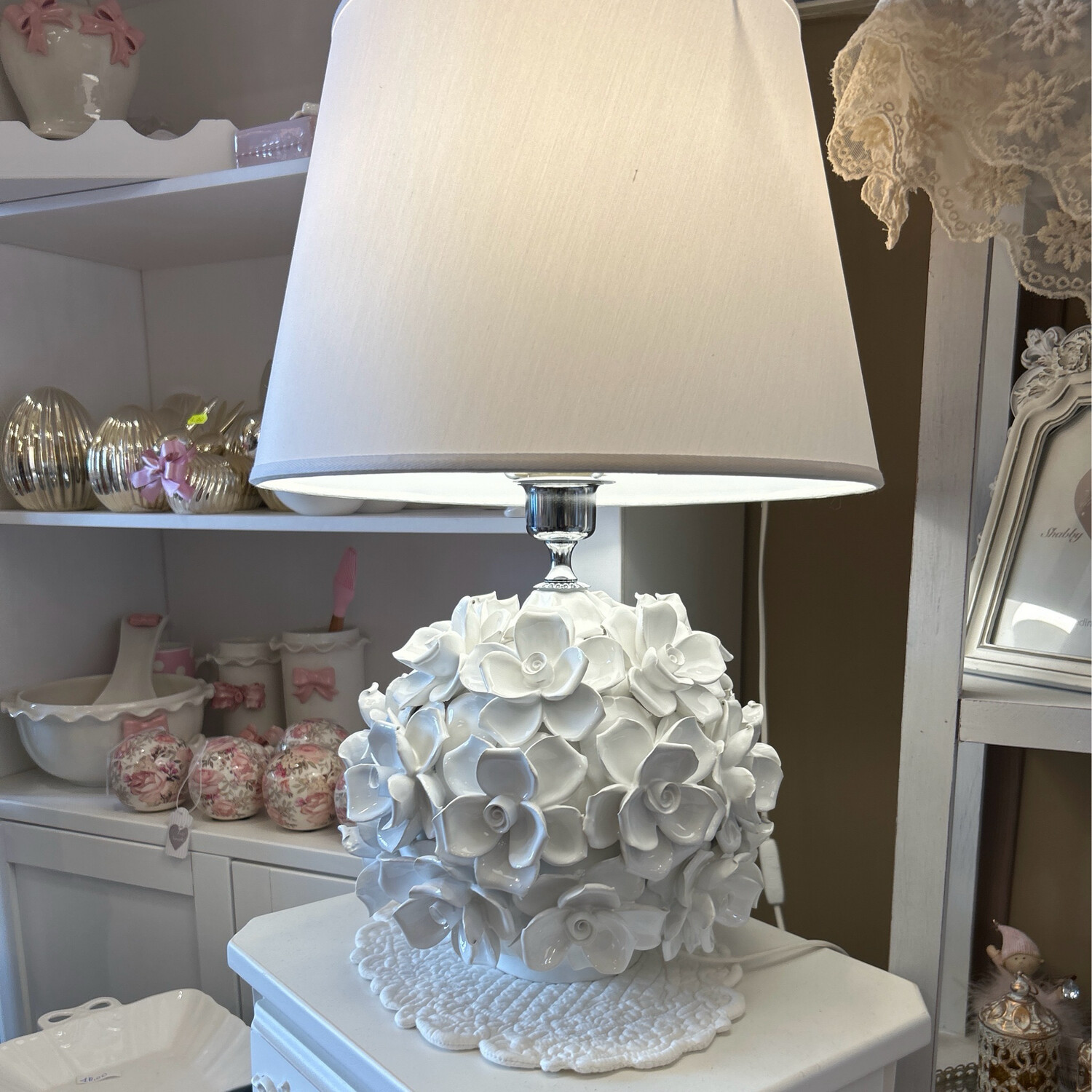 Lampada Di Dea  Capodimonte H54 Diam 34