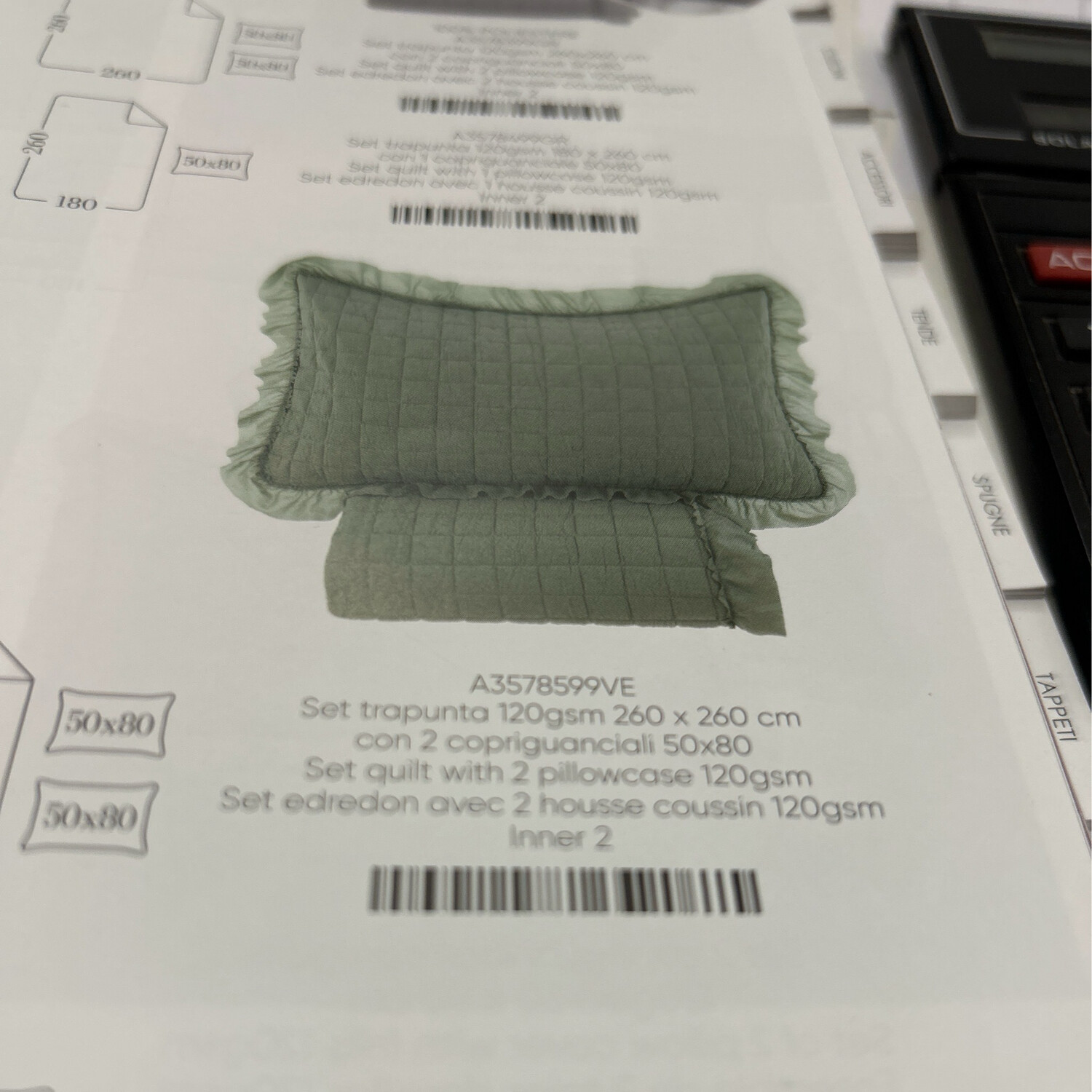 Trap Matrimoniale 260x260 2 copri guanciale Bling Bling collettino col verde