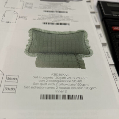 Trap Matrimoniale 260x260 2 copri guanciale Bling Bling collettino col verde