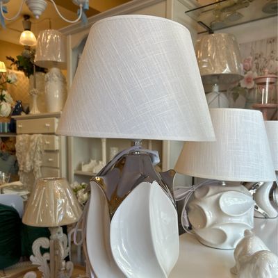 Lampada Shiney cm L30H51 col bianco e argento
