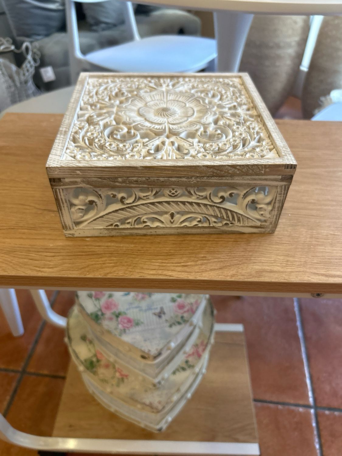 Scatola Portagioie Shabby 20x20x8