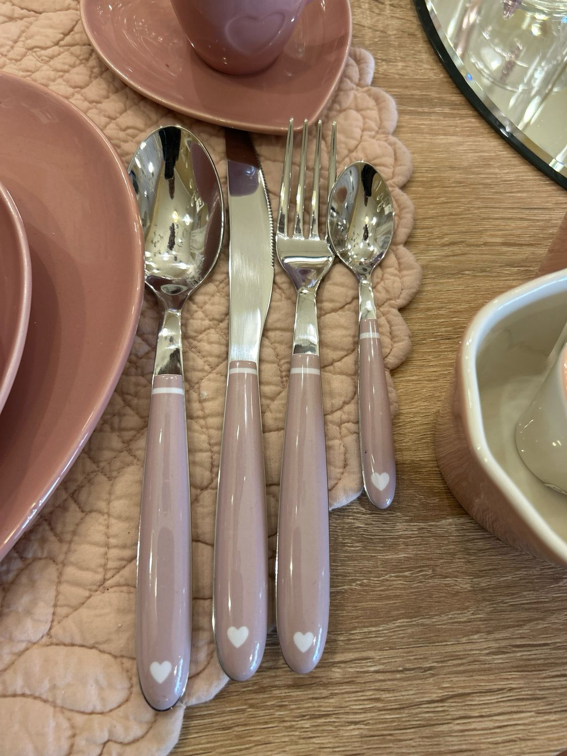 Set posate Demetra 24 pezzi col. Rosa Made in Italy