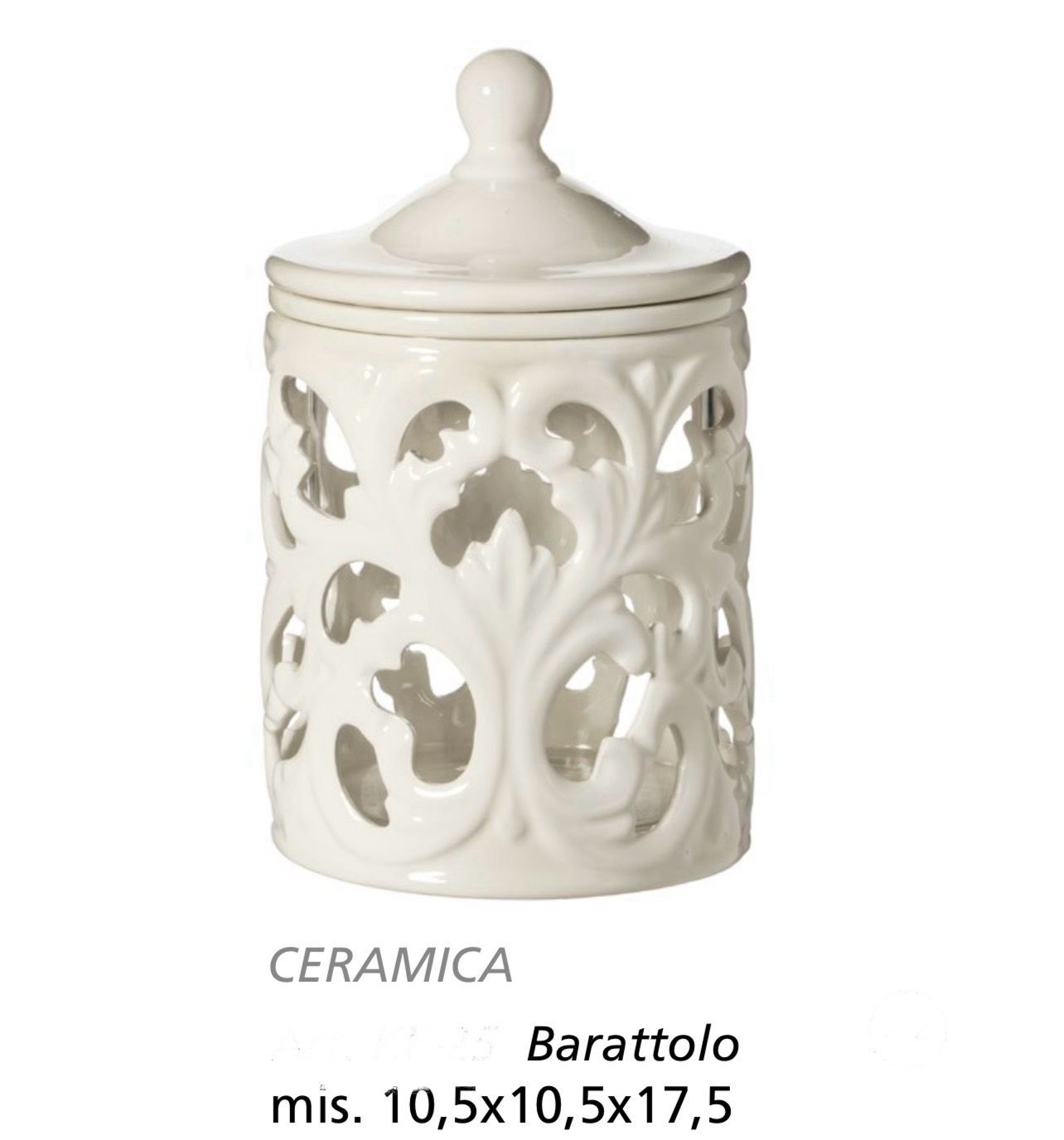 BARATTOLO TRAFORATO IN CERAMICA