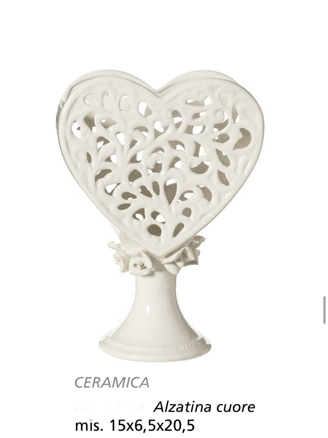 ALZATINA CUORE IN CERAMICA