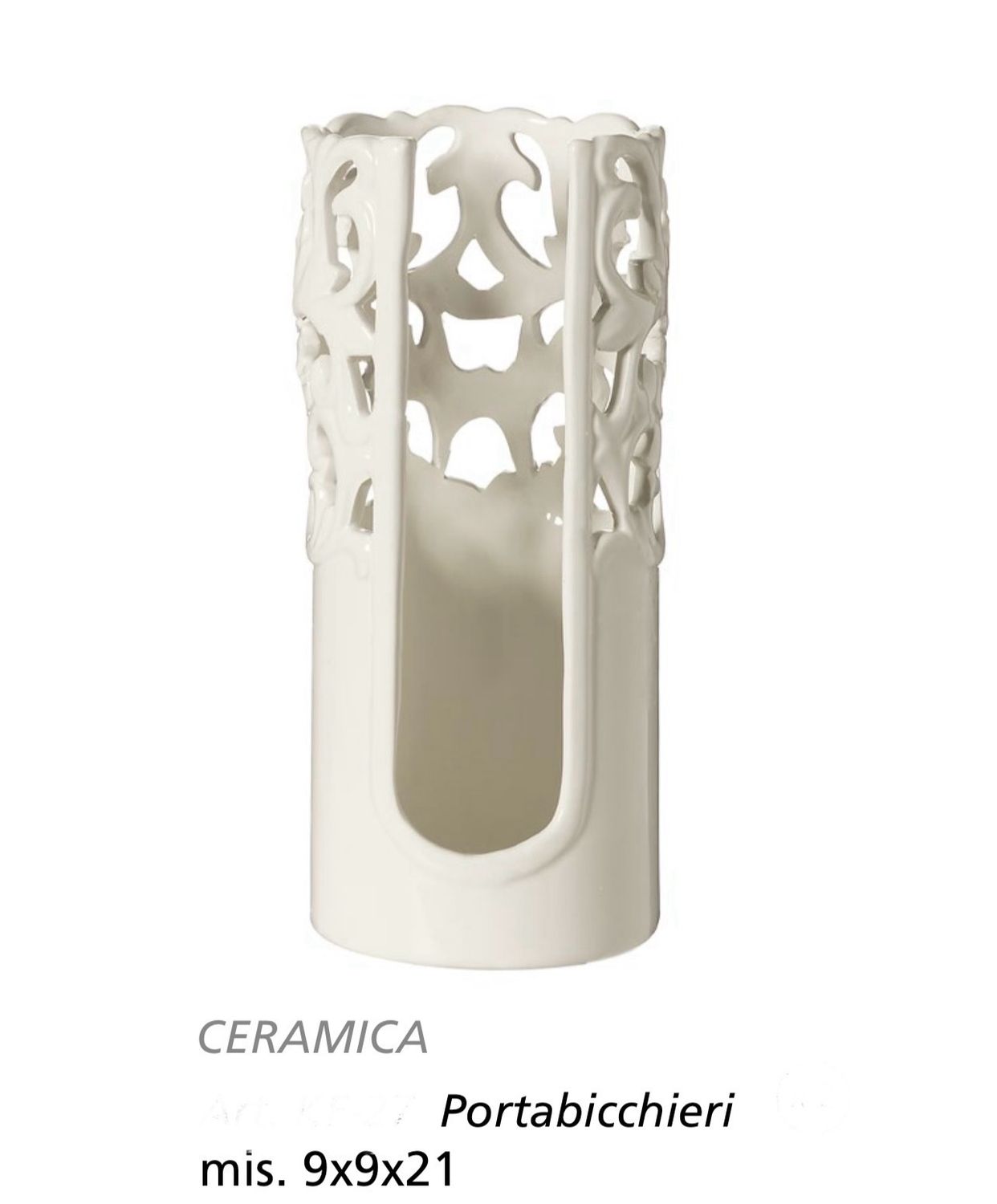 PORTABICCHIERI TRAFORATO IN CERAMICA