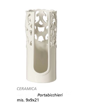 PORTABICCHIERI TRAFORATO IN CERAMICA