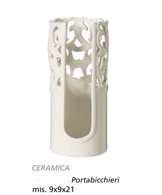 PORTABICCHIERI TRAFORATO IN CERAMICA