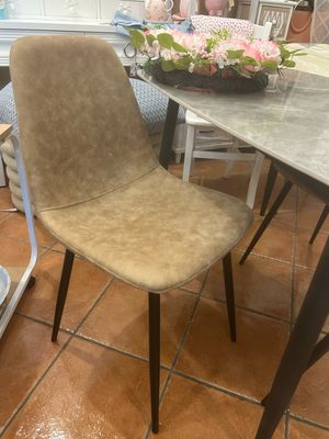 Set sedie in Microfibra Sabbia-Nero