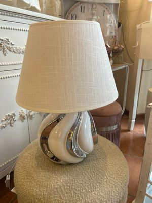 Lampada Shiney cm L30H41 col bianco e argento