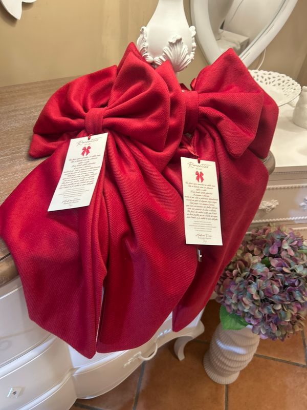 Fiocco Decorativo In Velluto rosso H55 Madam Fiocco’