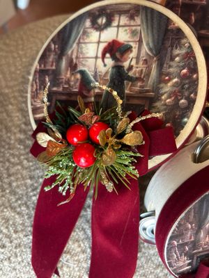 Tamburello Elfi del cuore cm 13,5 Madame Fiocco Made in Italy Tamburello Elfi del cuore cm 13,5 Madame Fiocco Made in Italy