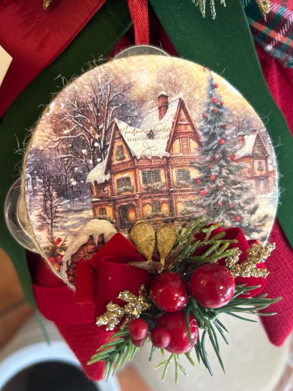 Tamburello sogno invernale 10cm Madame Fiocco ‘ Tamburello sogno invernale 10cm Madame Fiocco ‘