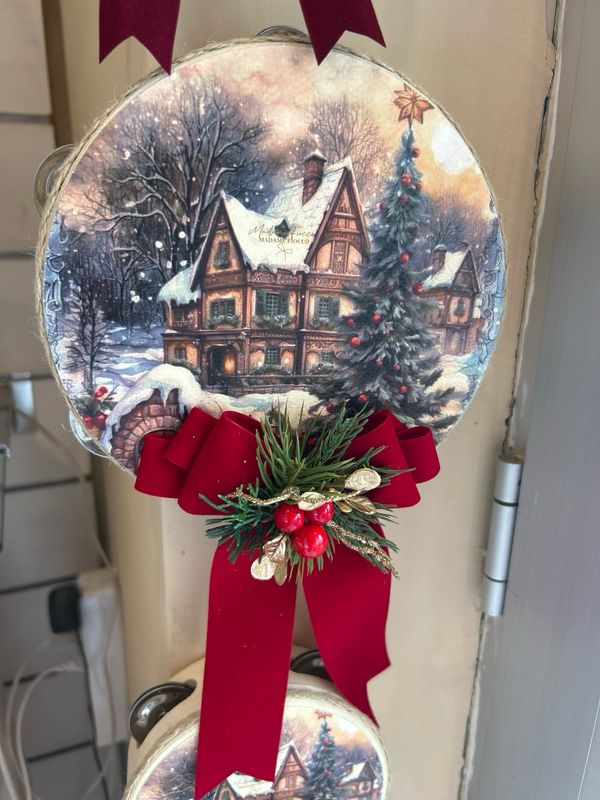 Tamburello sogno invernale Madame Fiocco ‘ Mis.18 cm Tamburello sogno invernale Madame Fiocco ‘ Mis.18 cm