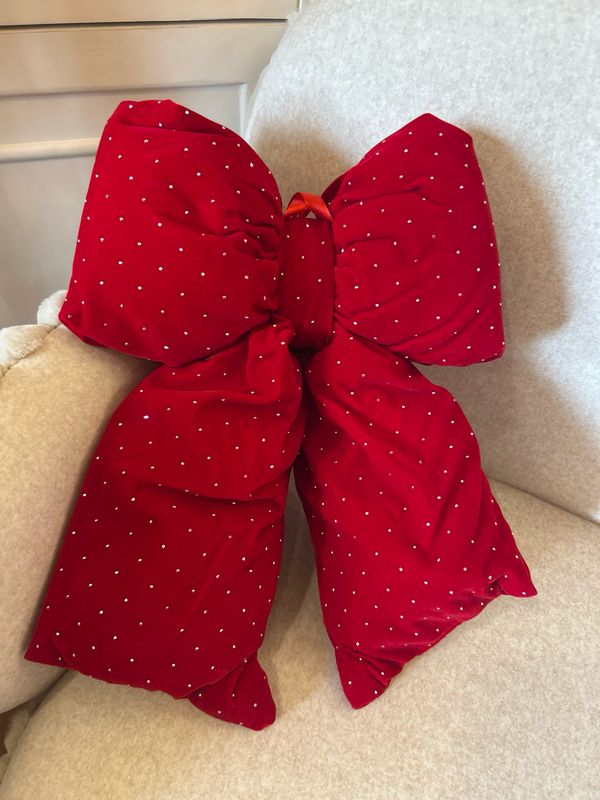 Fiocchetto in velluto rosso Glitter mis.36x28x7 Nuvole di Stoffa