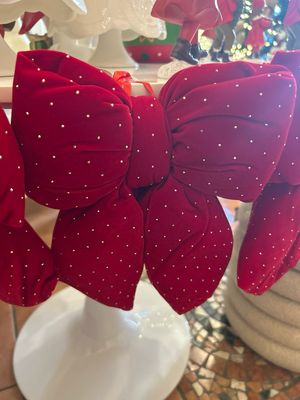 Fiocco in velluto rosso glitter mis 29x21x6,5 Nuvole di Stoffa Fiocco in velluto rosso glitter mis 29x21x6,5 Nuvole di Stoffa