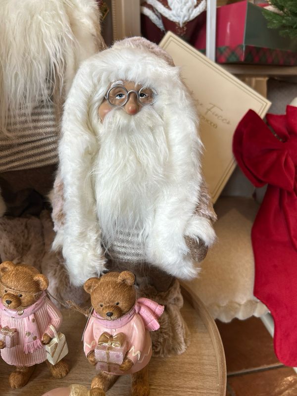 Babbo Natale  grigio bianco 49cm con cappuccio