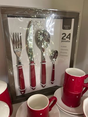 Set posate Demetra rosso S/24 Nuvole di Stoffa Made in italy