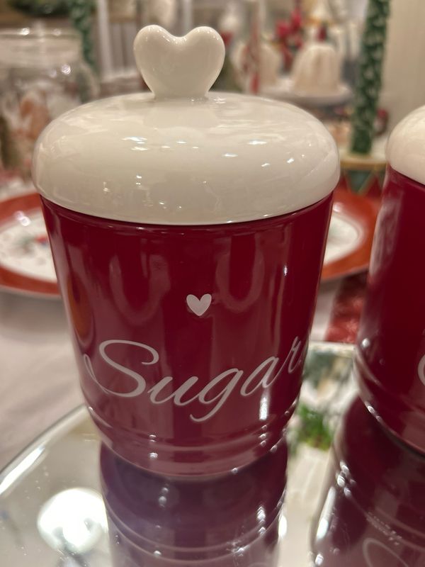 Barattoli zucchero e caffè rosso Nuvole di Stoffa