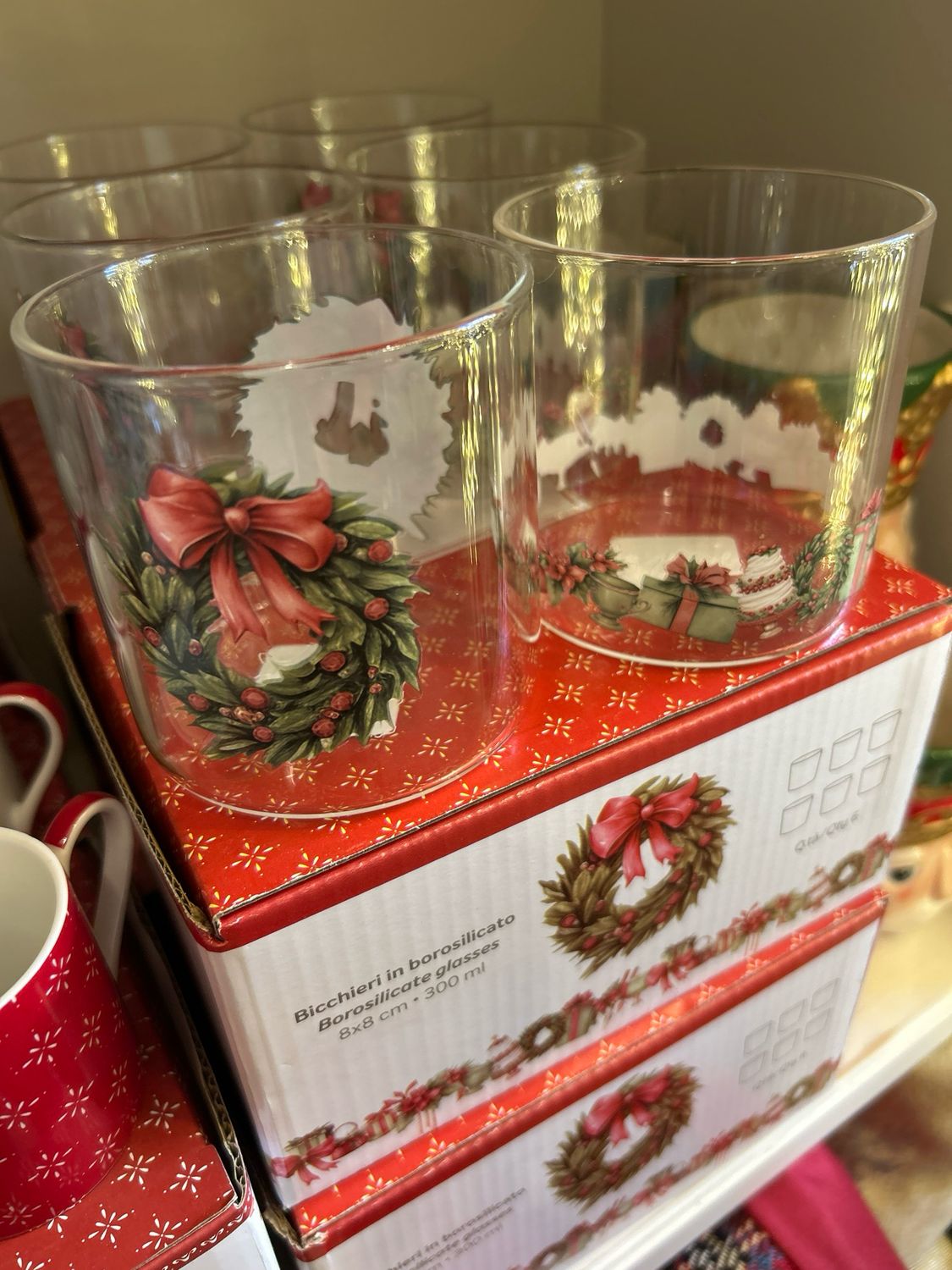 Set 6 bicchieri in boro storia Nuvole di stoffa Set 6 bicchieri in boro storia Nuvole di stoffa