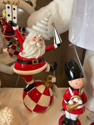 Babbo Natale moderno su sfera quadri mis.20,5x15x44,5H