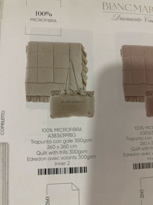 Trapunta Matrimoniale con gale 300gsm 100% in microfifibra Blanc Mariclo ‘col.BG Mis.260x260 Trapunta Matrimoniale con gale 300gsm 100% in microfifibra Blanc Mariclo ‘col.BG Mis.260x260