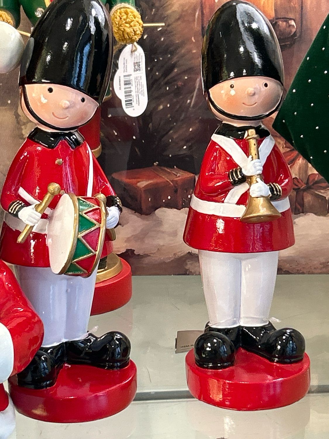 Soldatino H.28 cm con tamburo con giacca rossa