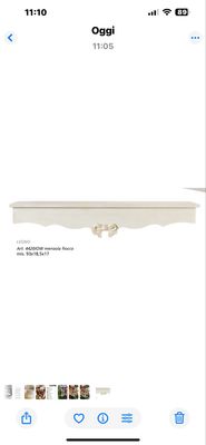 Mensola fiocco in legno L’Arte di Nacchi col.bianco Shabby