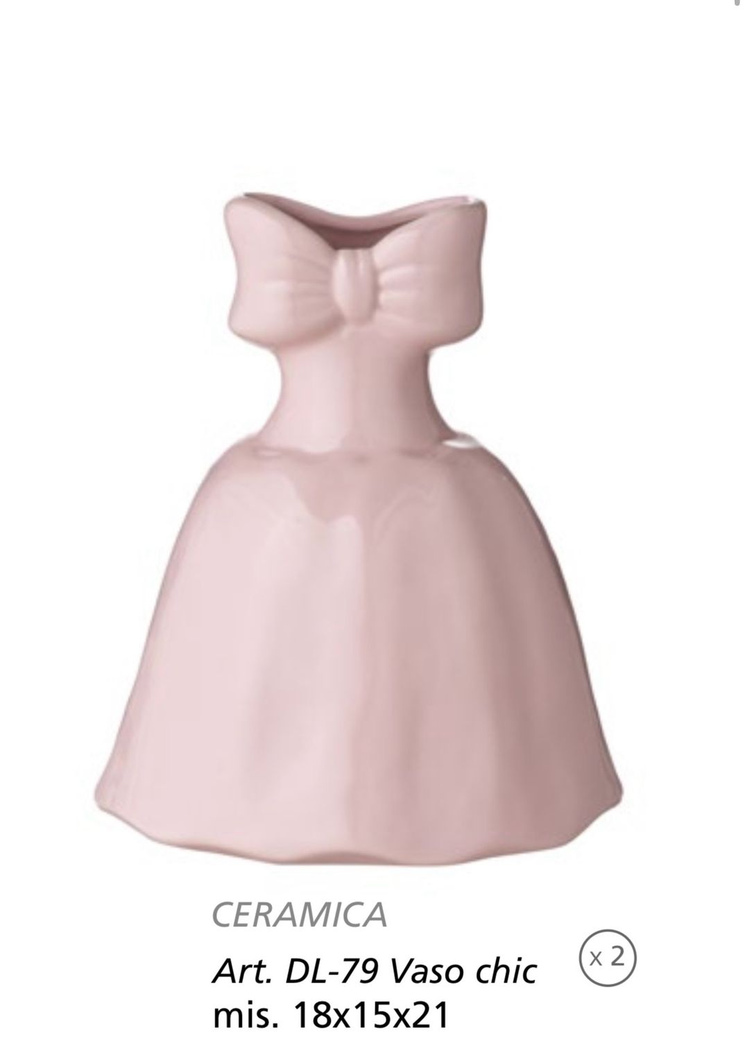 Vaso Chic mi. 18x15x21 col.rosa Arte di Nacchi