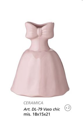 Vaso Chic mi. 18x15x21 col.rosa Arte di Nacchi