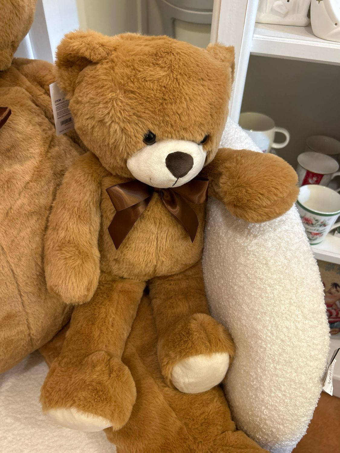 Orso Teddy con fiocco papillon h 50 col.beige