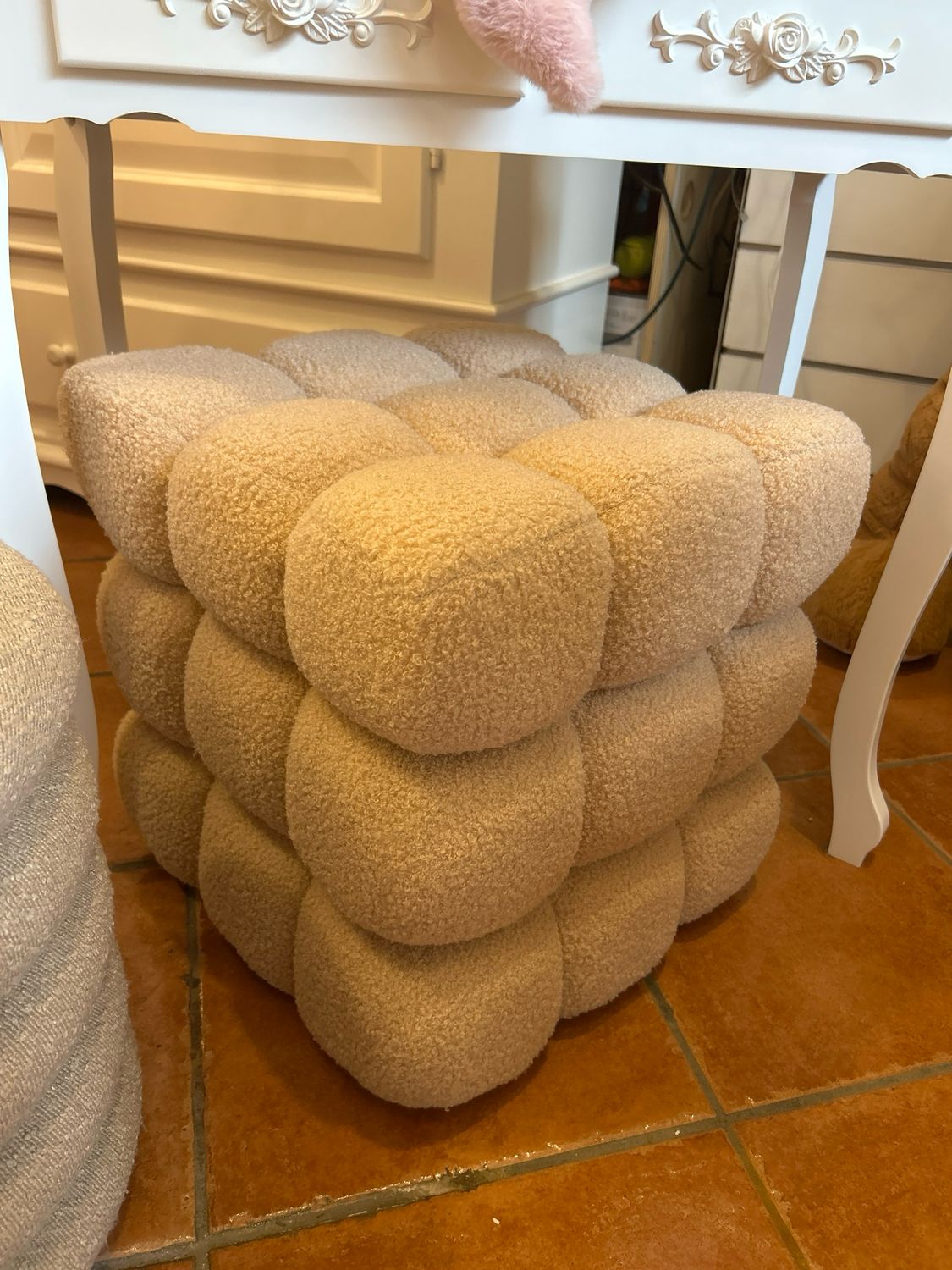 Pouf quadrato Beige mis.40x40 h 43 non contenitore