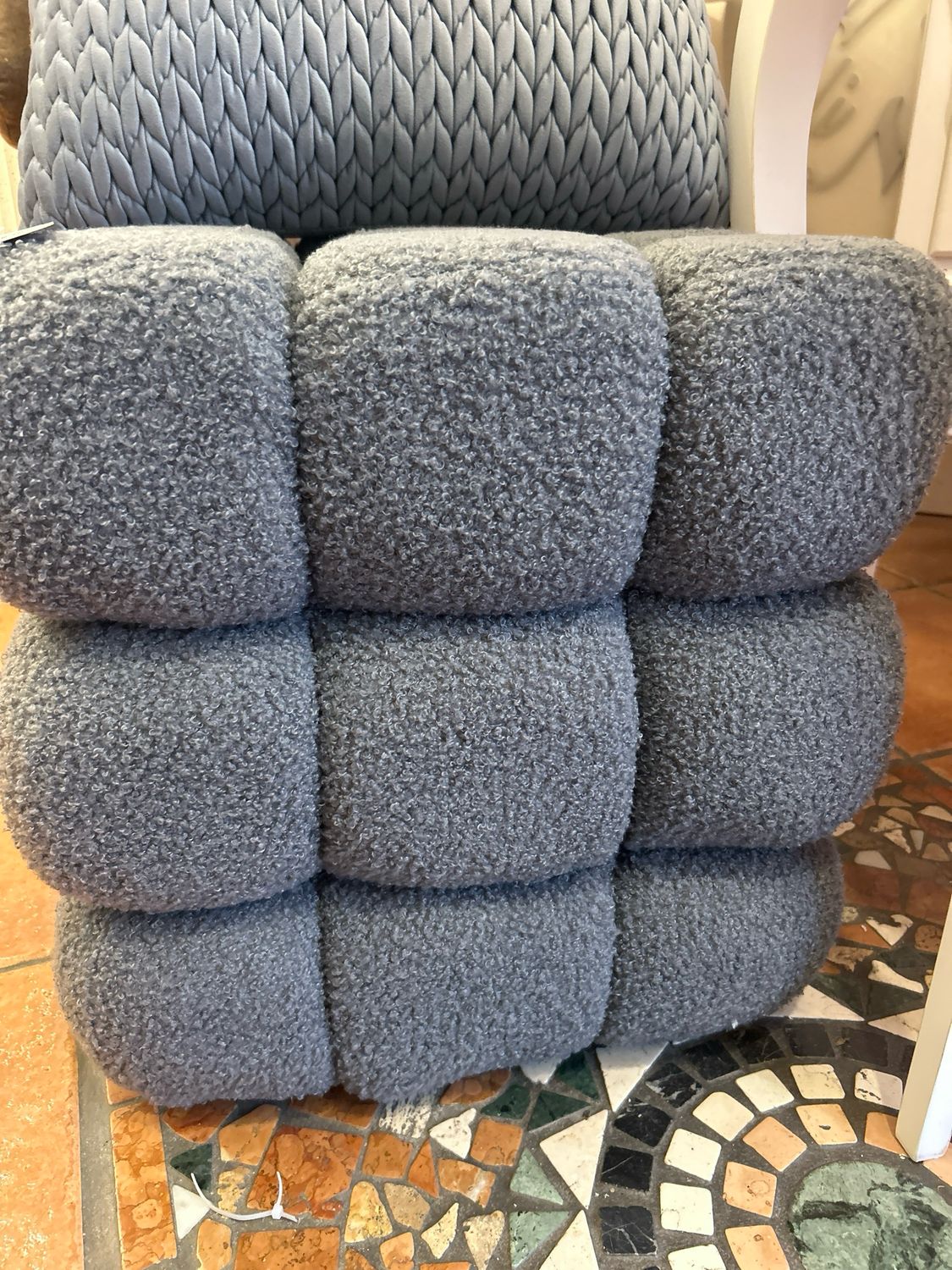 Pouf quadrato col.grigio 40x40x43
