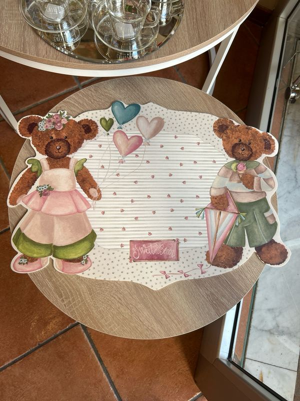 Tovaglietta vinile Swett Bear cuori 50x35 cm Nuvole di Stoffa