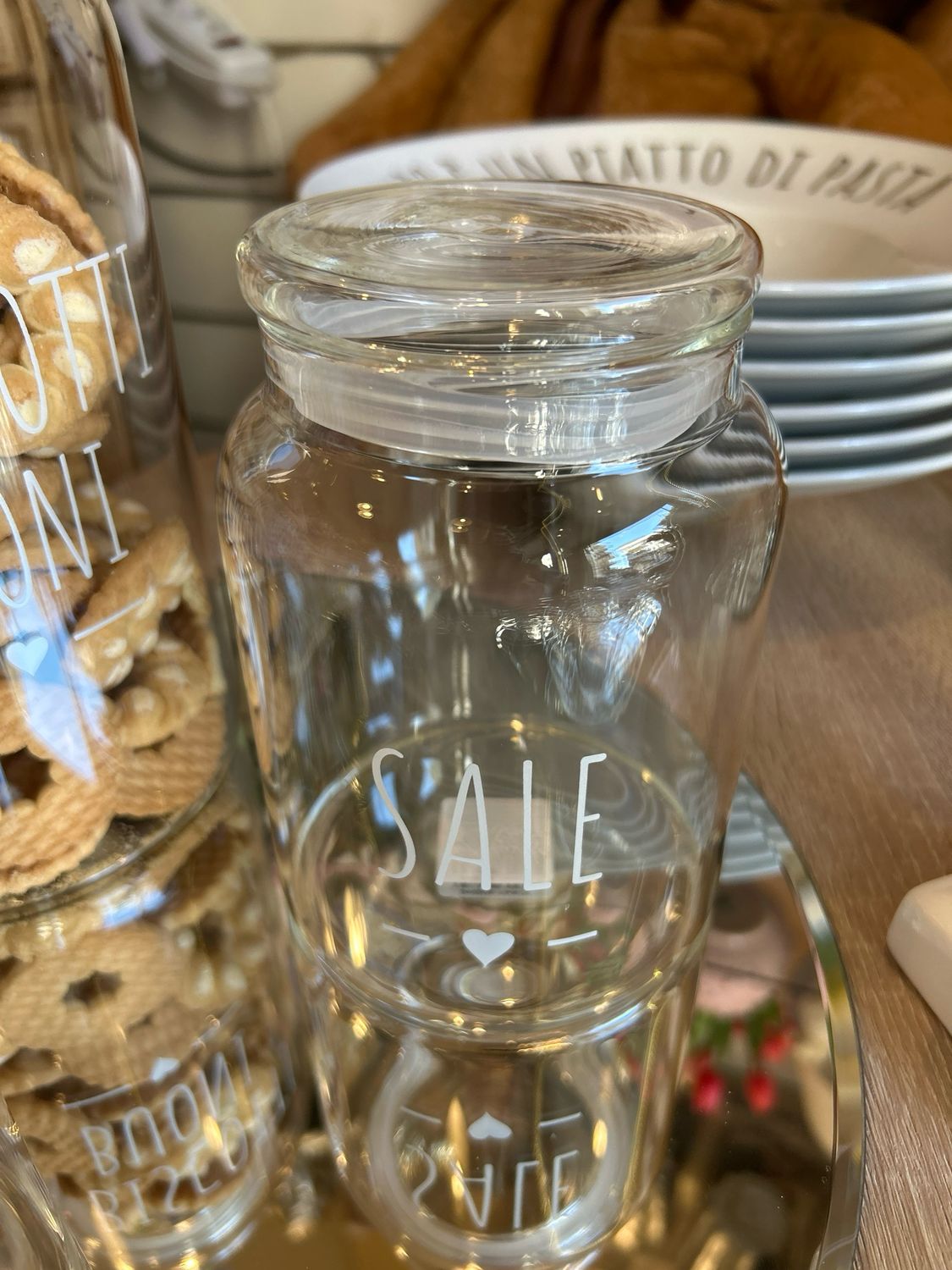 Barattolo borosilicato “sale”Nuvole di Stoffa 1300 ml.11,5x14 cm