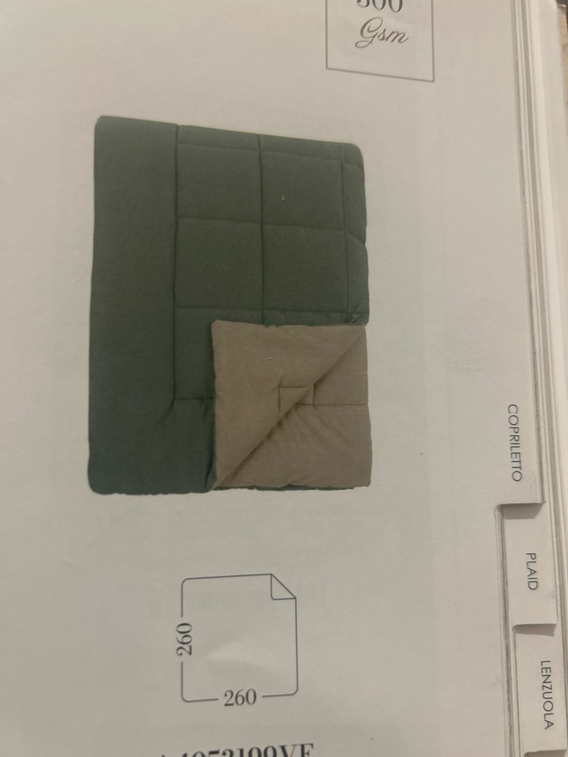 Trapunta 300gsm bicolor linea diamante Blanc Mariclò col verde 260x260 Trapunta 300gsm bicolor linea diamante Blanc Mariclò col verde 260x260