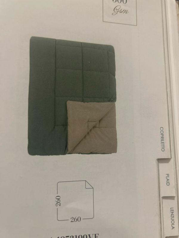 Trapunta 300gsm bicolor linea diamante Blanc Mariclò col verde 260x260