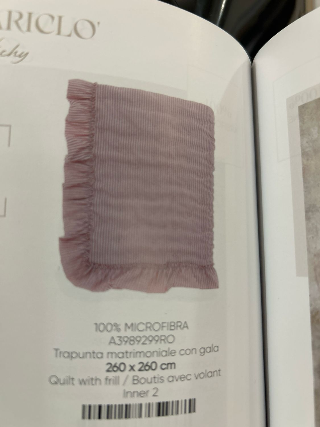 Trapunta 260x260 con gala Blanc Mariclò col. Rosa