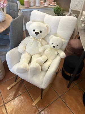 Sedia a dondolo bianco Kora con braccioli L.65 p.80 H.90