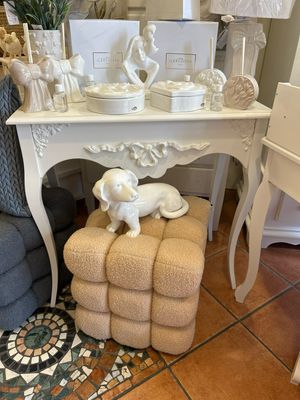 Tavolino Mis.77x38x80,5 col.bianco Shabby Made in Italy L’Arte di Nacchi