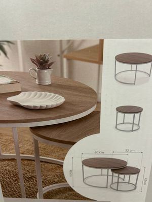 Set Tavolini Mis.grande L.80H48 medio L32H42 col.come foto