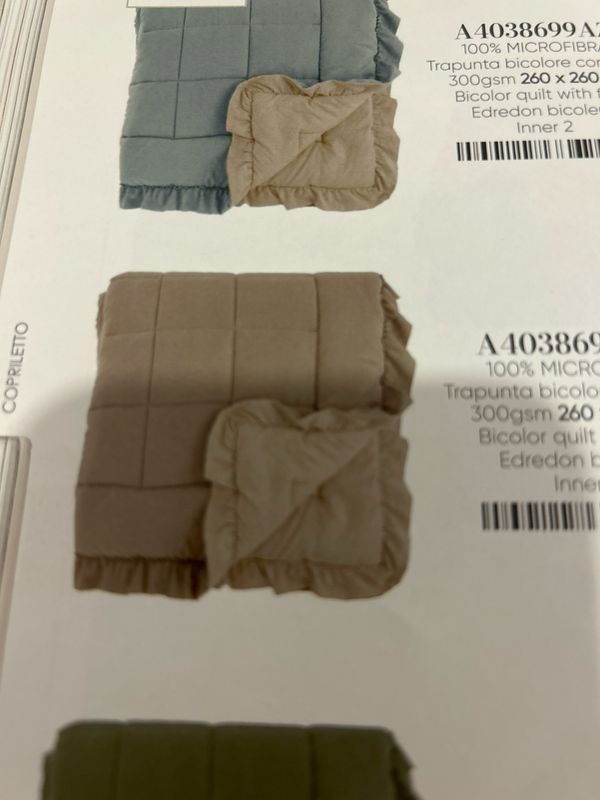 Trapunta singola col.beige bicolor con gala Blanc Mariclo ‘Mis.180x260 300gsm